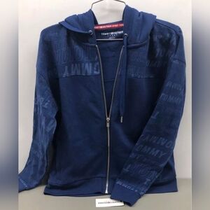 Tommy Hilfiger Zip-Front Logo Red Hoodie Sweatshirt Size Small NWT MSRP $69.50